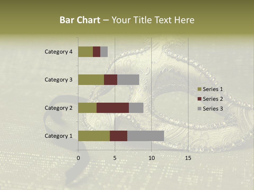 A Silver Mask On A Green Background With A Black Ribbon PowerPoint Template