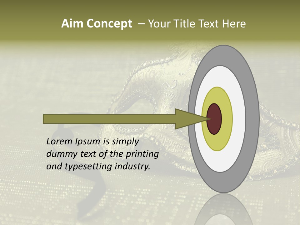 A Silver Mask On A Green Background With A Black Ribbon PowerPoint Template