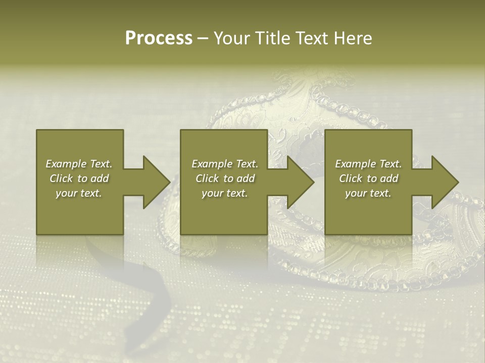 A Silver Mask On A Green Background With A Black Ribbon PowerPoint Template