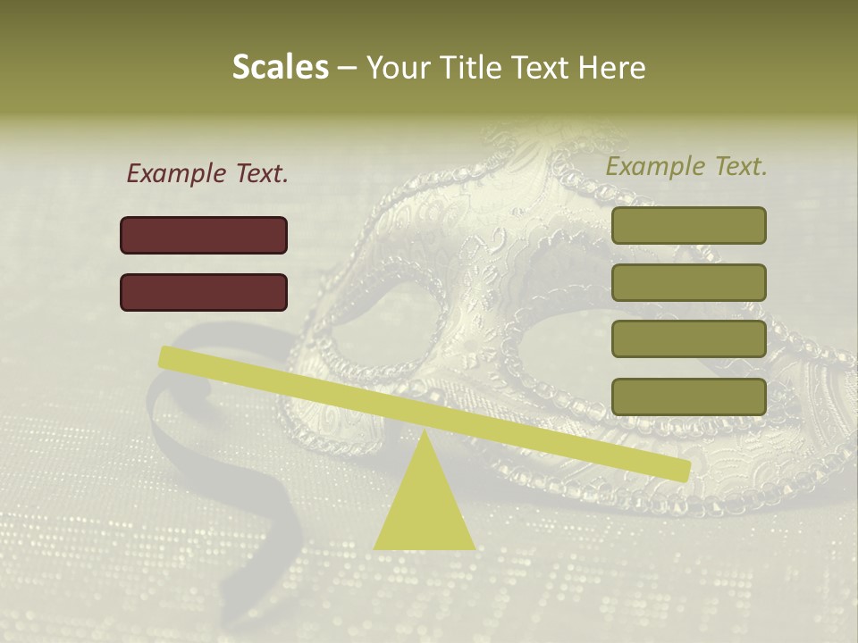 A Silver Mask On A Green Background With A Black Ribbon PowerPoint Template