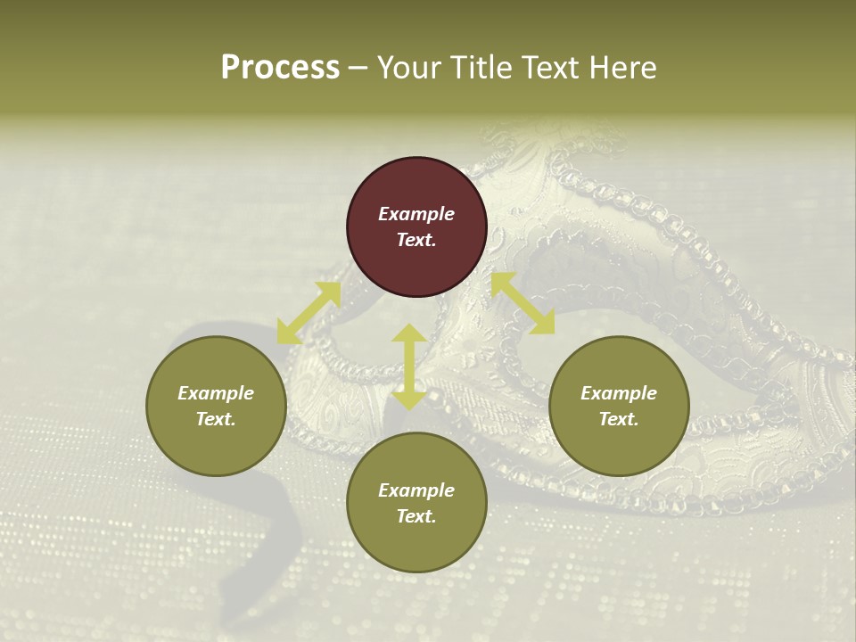 A Silver Mask On A Green Background With A Black Ribbon PowerPoint Template