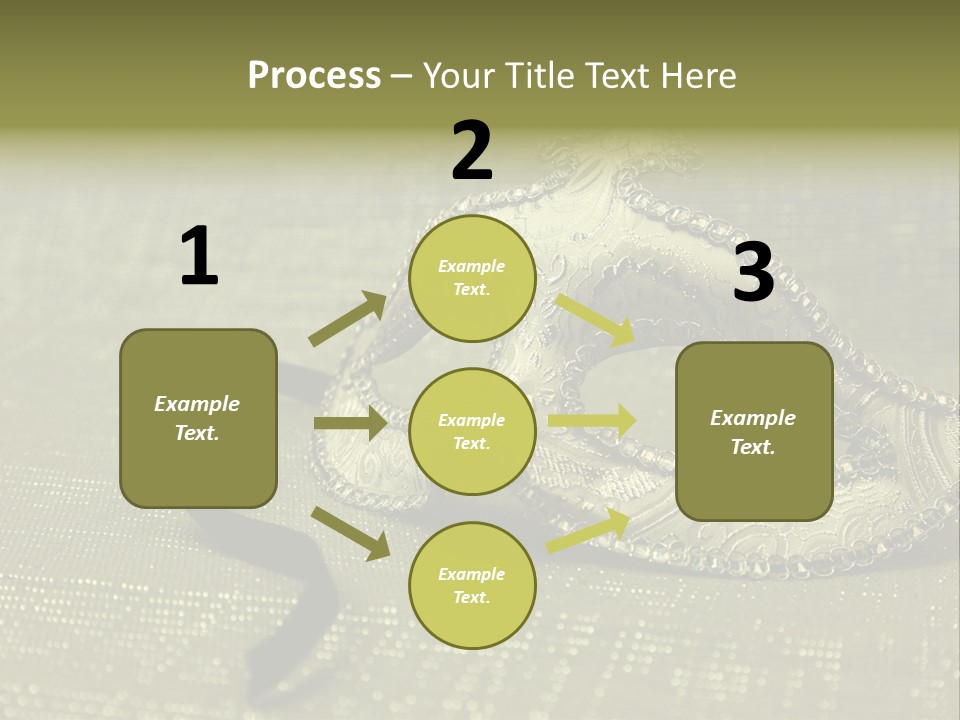 A Silver Mask On A Green Background With A Black Ribbon PowerPoint Template
