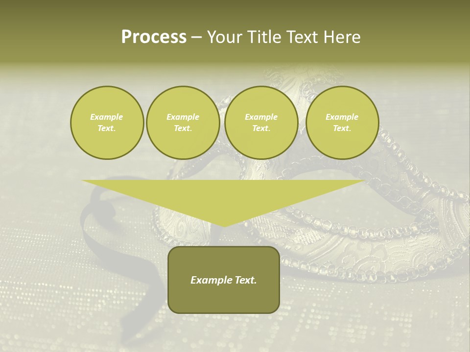 A Silver Mask On A Green Background With A Black Ribbon PowerPoint Template