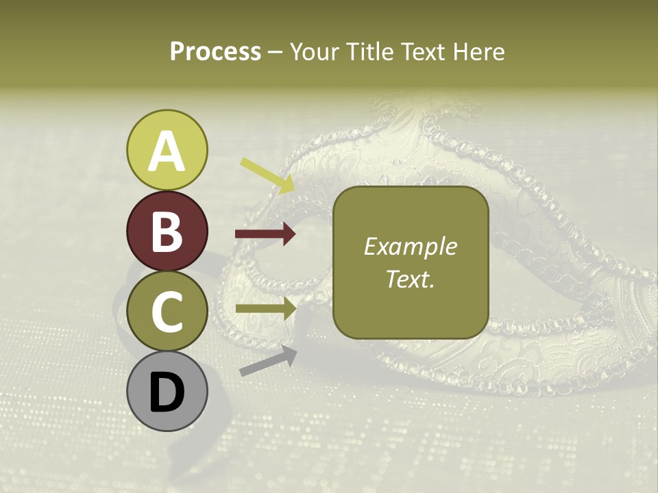 A Silver Mask On A Green Background With A Black Ribbon PowerPoint Template