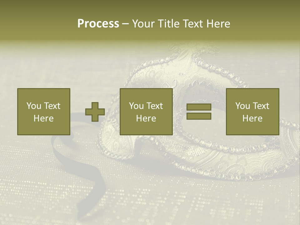 A Silver Mask On A Green Background With A Black Ribbon PowerPoint Template