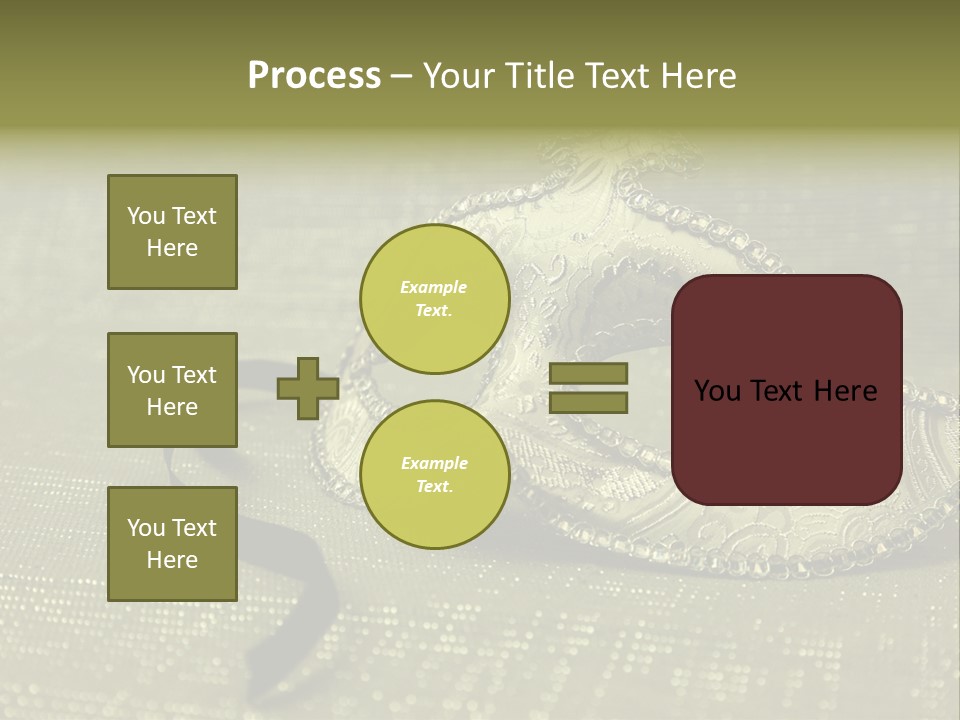 A Silver Mask On A Green Background With A Black Ribbon PowerPoint Template