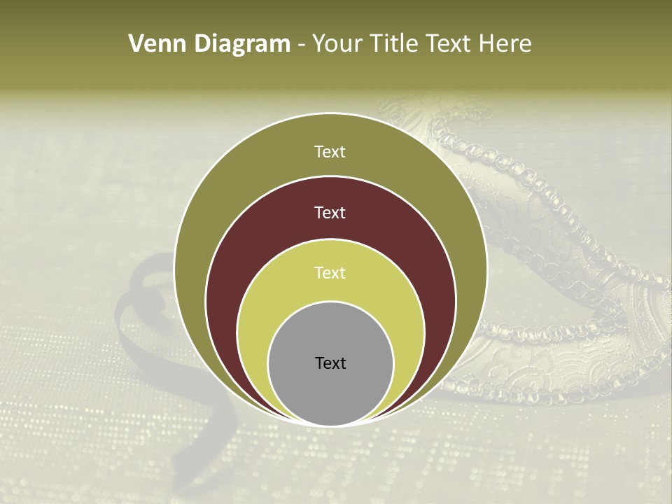 A Silver Mask On A Green Background With A Black Ribbon PowerPoint Template