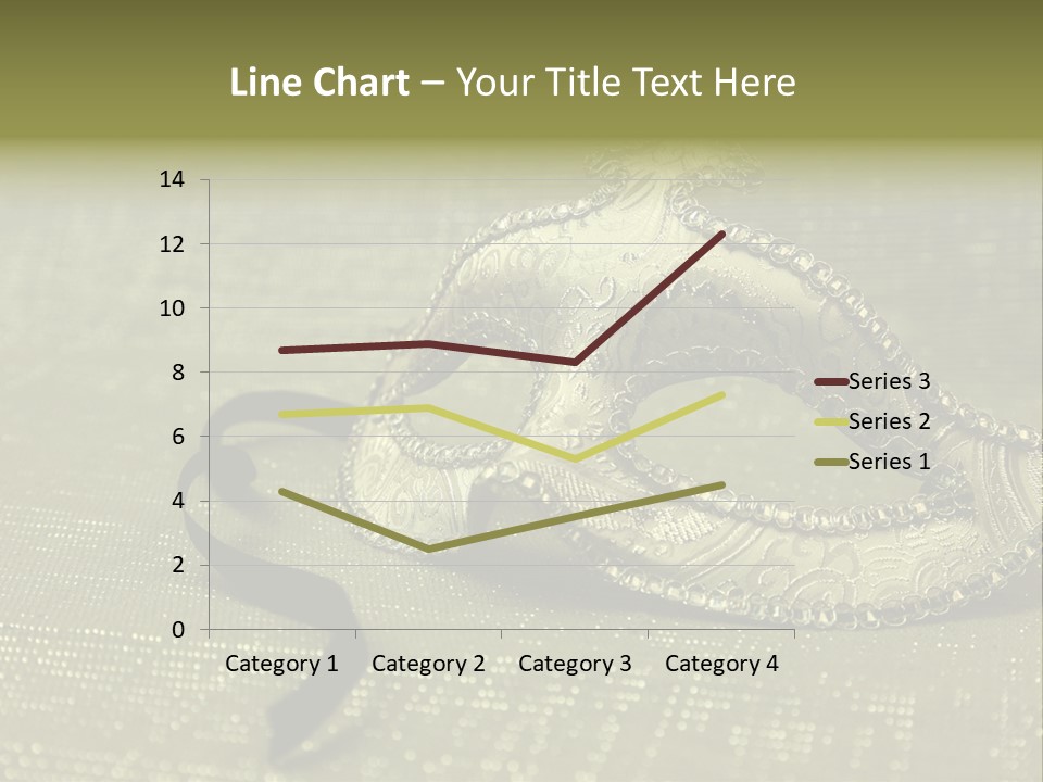A Silver Mask On A Green Background With A Black Ribbon PowerPoint Template