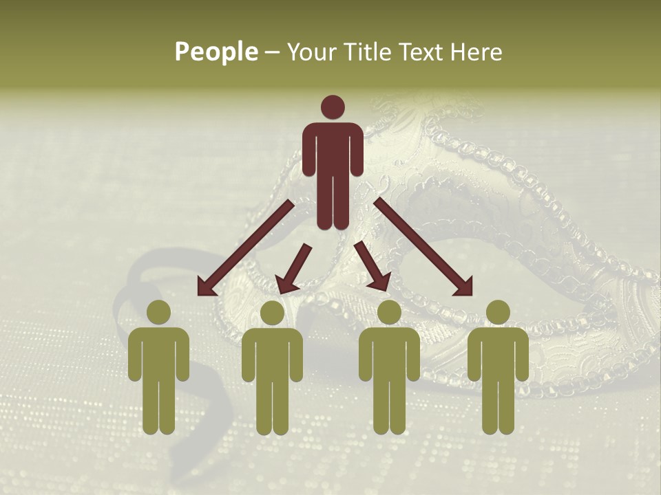 A Silver Mask On A Green Background With A Black Ribbon PowerPoint Template