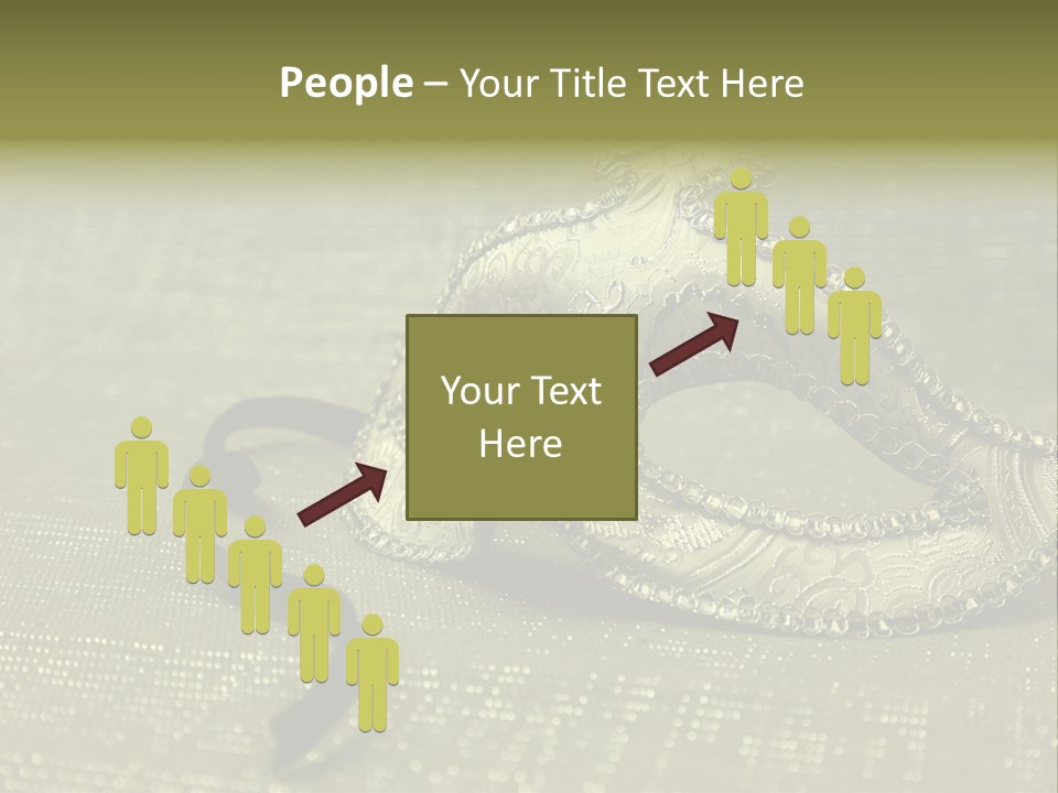 A Silver Mask On A Green Background With A Black Ribbon PowerPoint Template