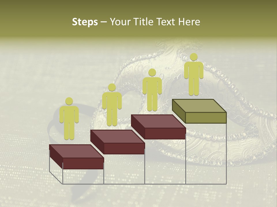 A Silver Mask On A Green Background With A Black Ribbon PowerPoint Template