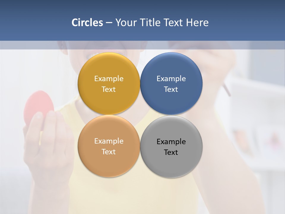 A Woman Holding A Piece Of Fruit In Her Hand PowerPoint Template