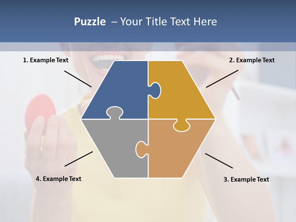 A Woman Holding A Piece Of Fruit In Her Hand PowerPoint Template