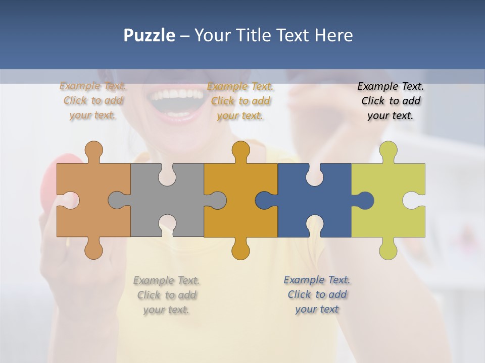 A Woman Holding A Piece Of Fruit In Her Hand PowerPoint Template