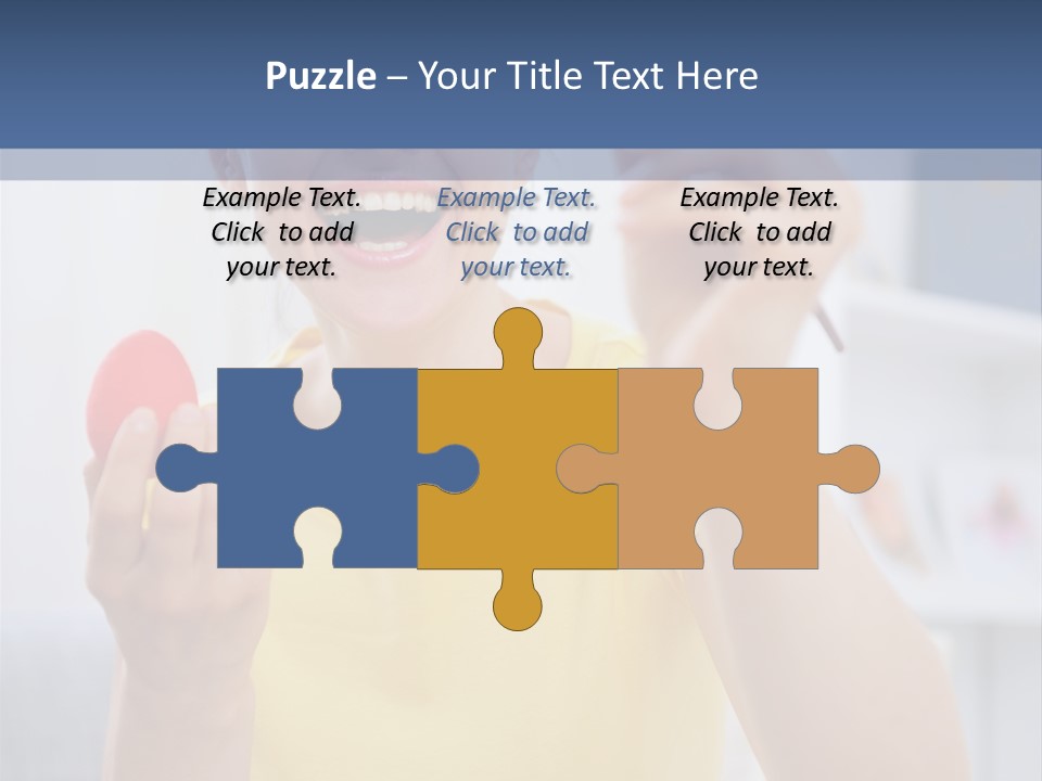 A Woman Holding A Piece Of Fruit In Her Hand PowerPoint Template