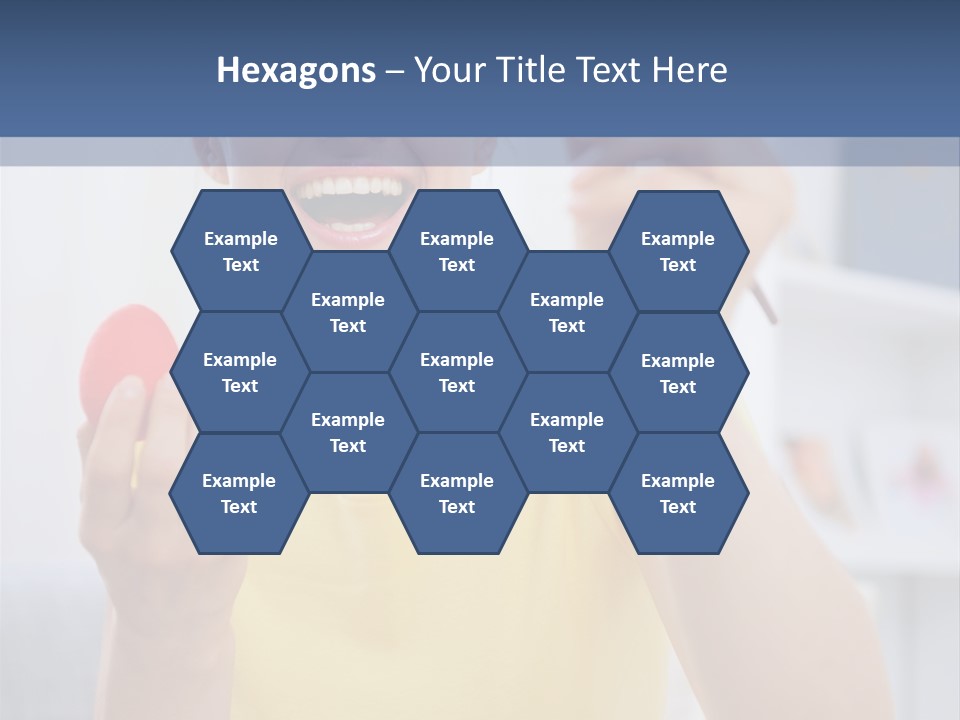 A Woman Holding A Piece Of Fruit In Her Hand PowerPoint Template