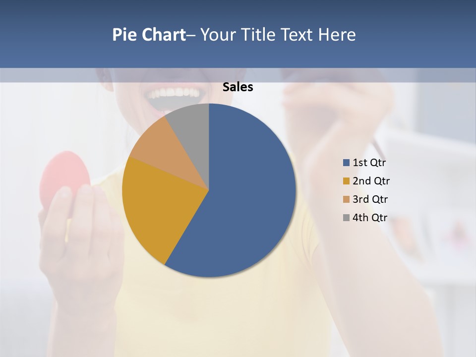 A Woman Holding A Piece Of Fruit In Her Hand PowerPoint Template