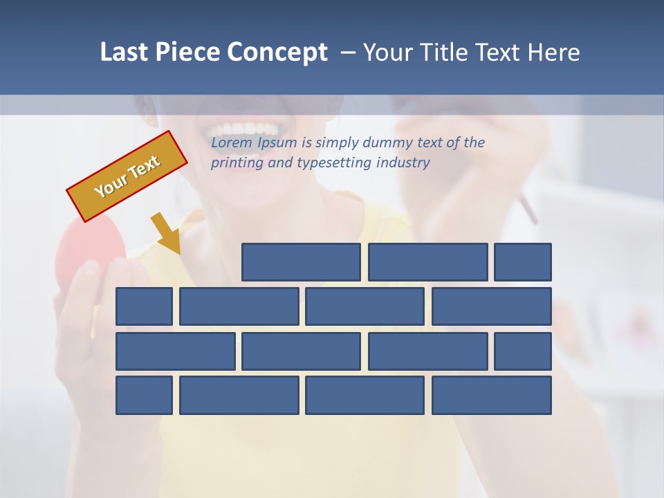 A Woman Holding A Piece Of Fruit In Her Hand PowerPoint Template