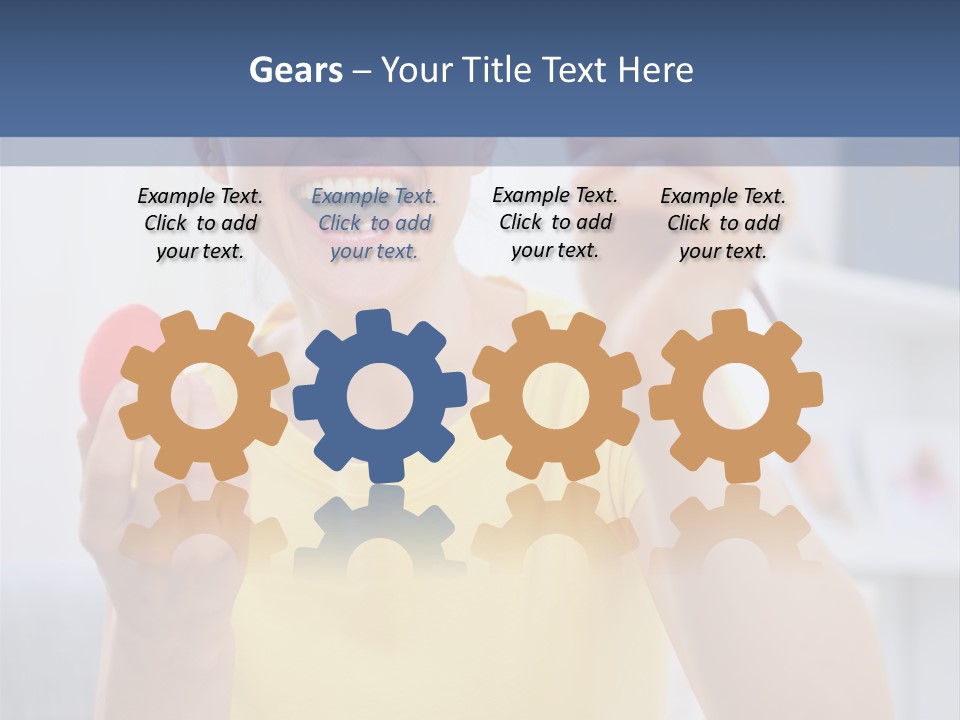 A Woman Holding A Piece Of Fruit In Her Hand PowerPoint Template