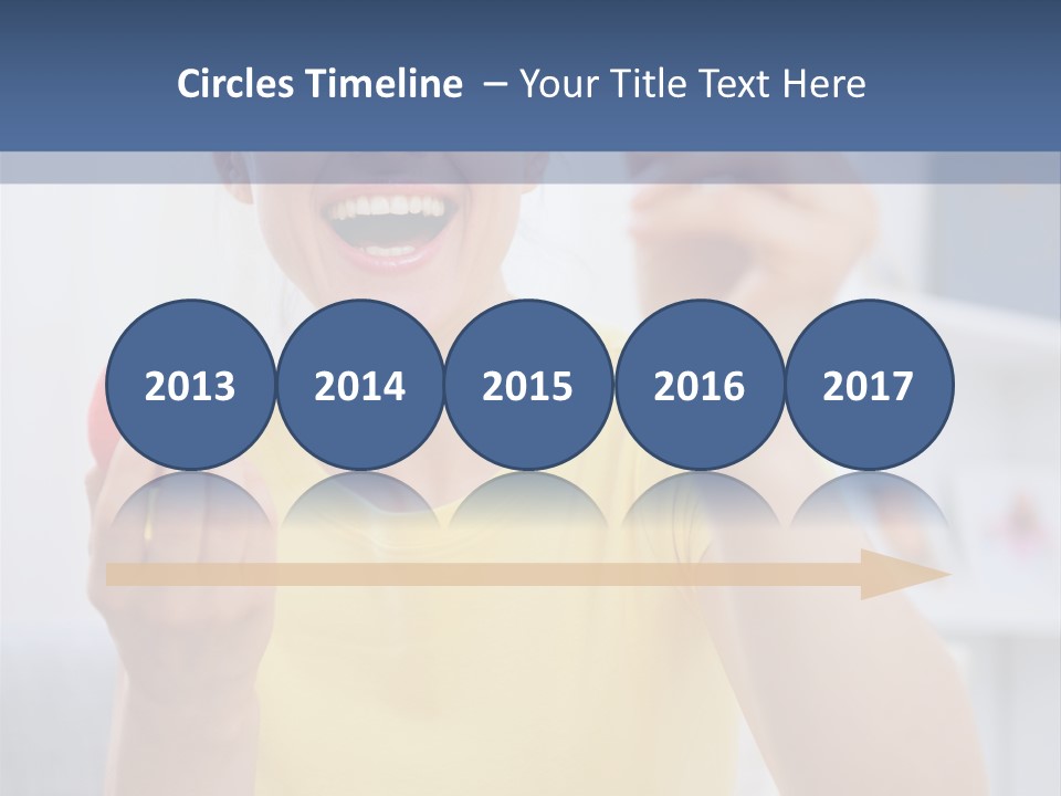 A Woman Holding A Piece Of Fruit In Her Hand PowerPoint Template