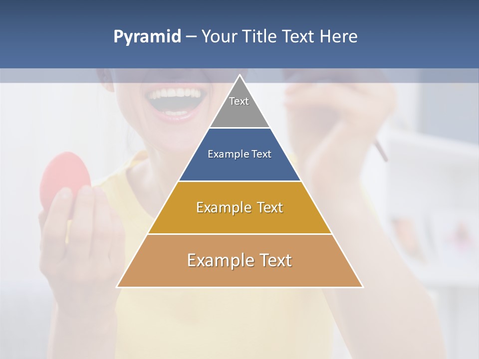 A Woman Holding A Piece Of Fruit In Her Hand PowerPoint Template