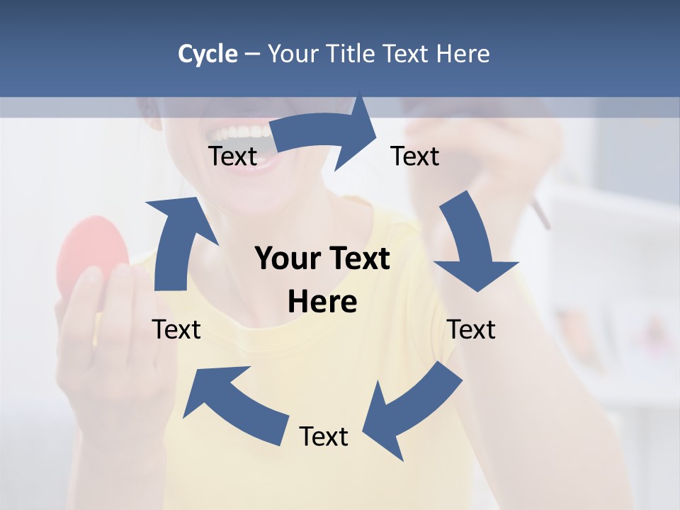 A Woman Holding A Piece Of Fruit In Her Hand PowerPoint Template