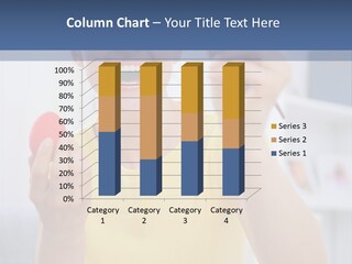 A Woman Holding A Piece Of Fruit In Her Hand PowerPoint Template