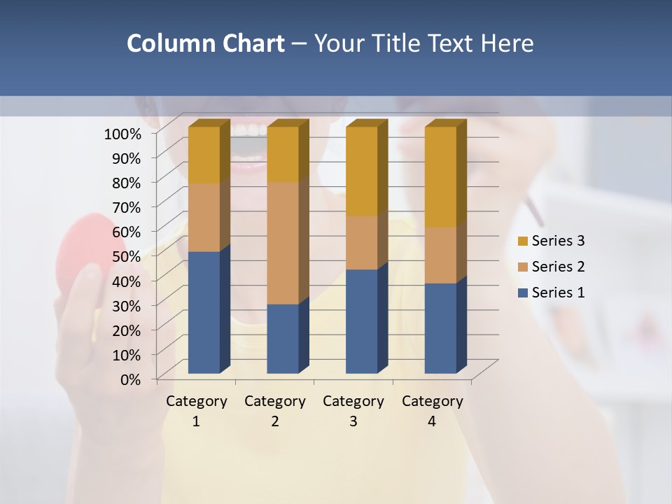 A Woman Holding A Piece Of Fruit In Her Hand PowerPoint Template