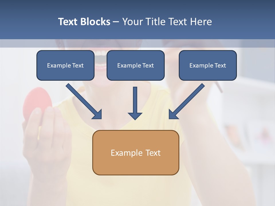 A Woman Holding A Piece Of Fruit In Her Hand PowerPoint Template