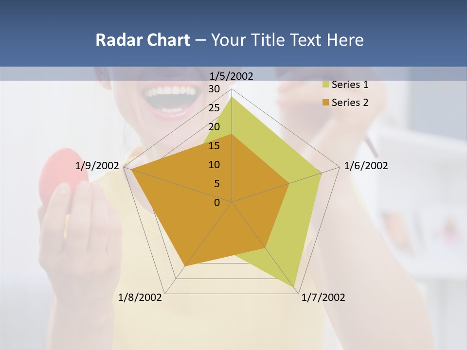 A Woman Holding A Piece Of Fruit In Her Hand PowerPoint Template