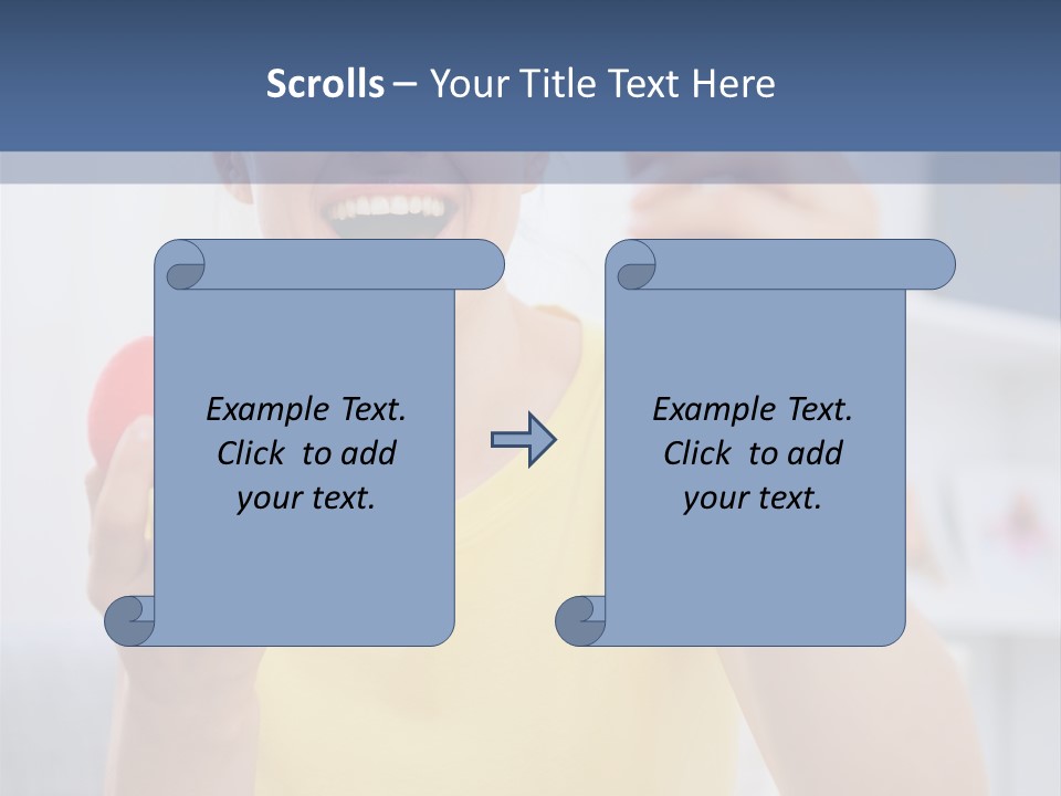 A Woman Holding A Piece Of Fruit In Her Hand PowerPoint Template