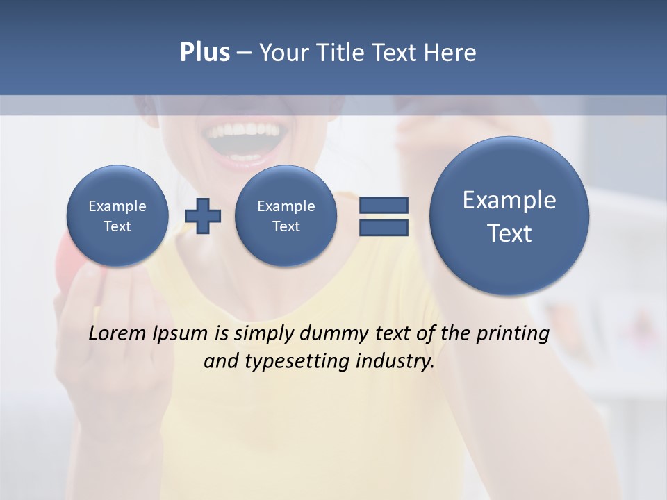A Woman Holding A Piece Of Fruit In Her Hand PowerPoint Template