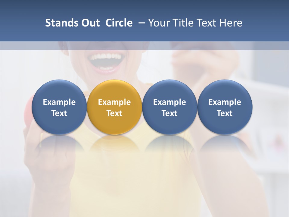 A Woman Holding A Piece Of Fruit In Her Hand PowerPoint Template