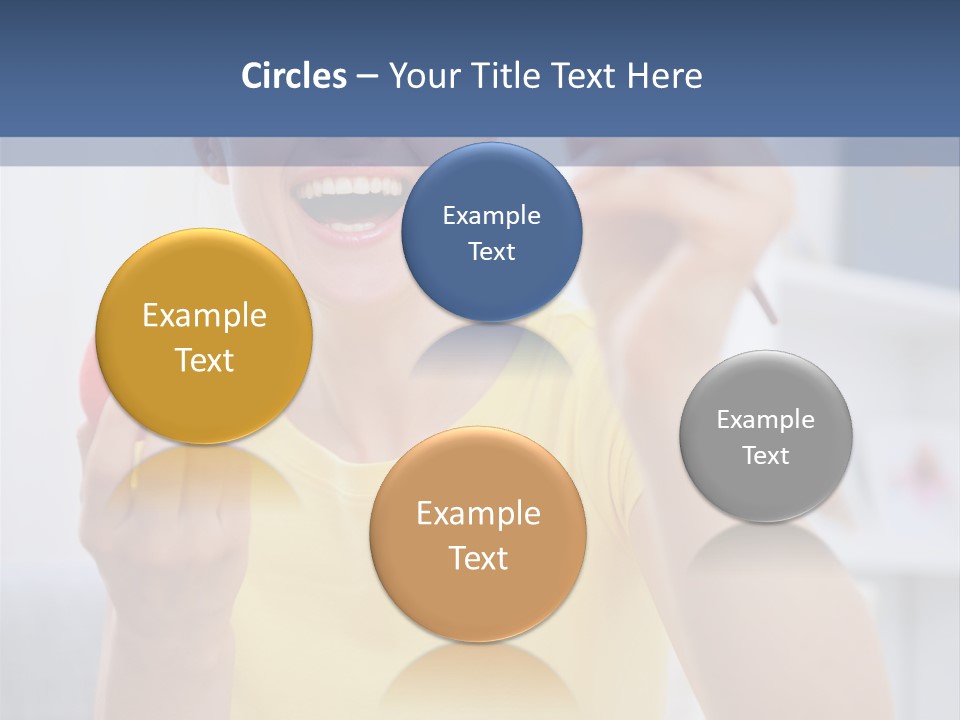 A Woman Holding A Piece Of Fruit In Her Hand PowerPoint Template