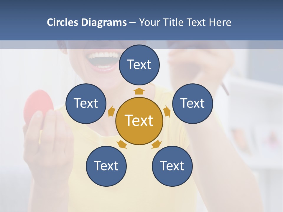 A Woman Holding A Piece Of Fruit In Her Hand PowerPoint Template