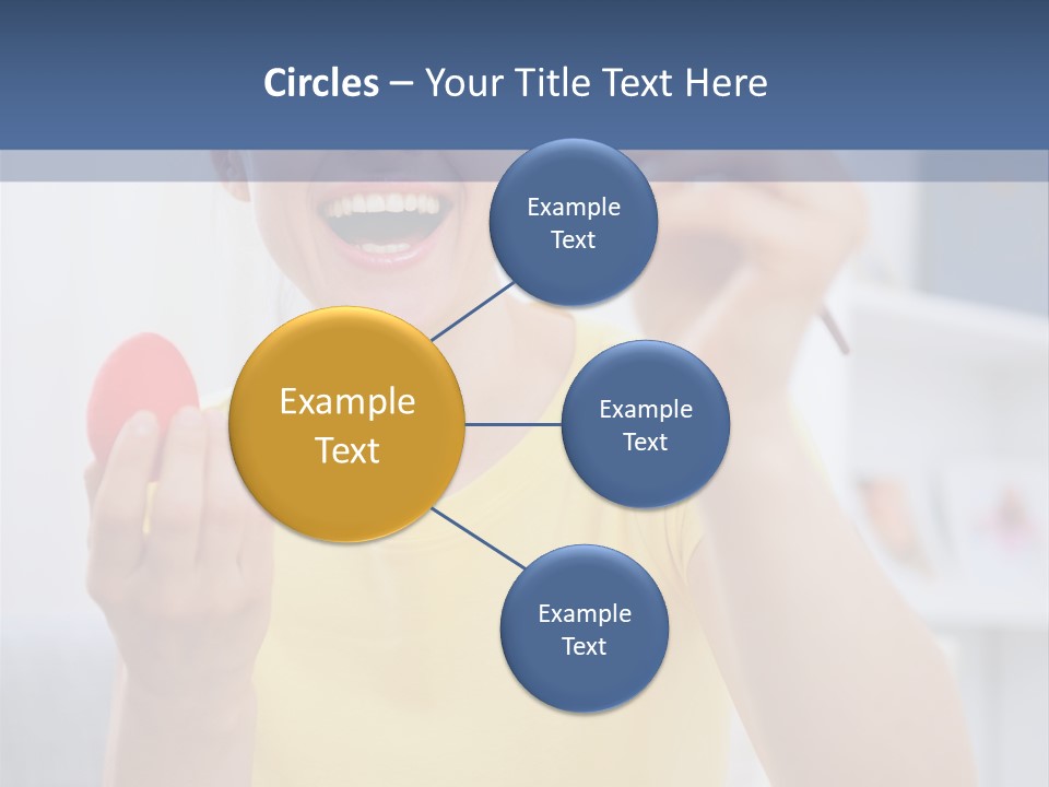 A Woman Holding A Piece Of Fruit In Her Hand PowerPoint Template