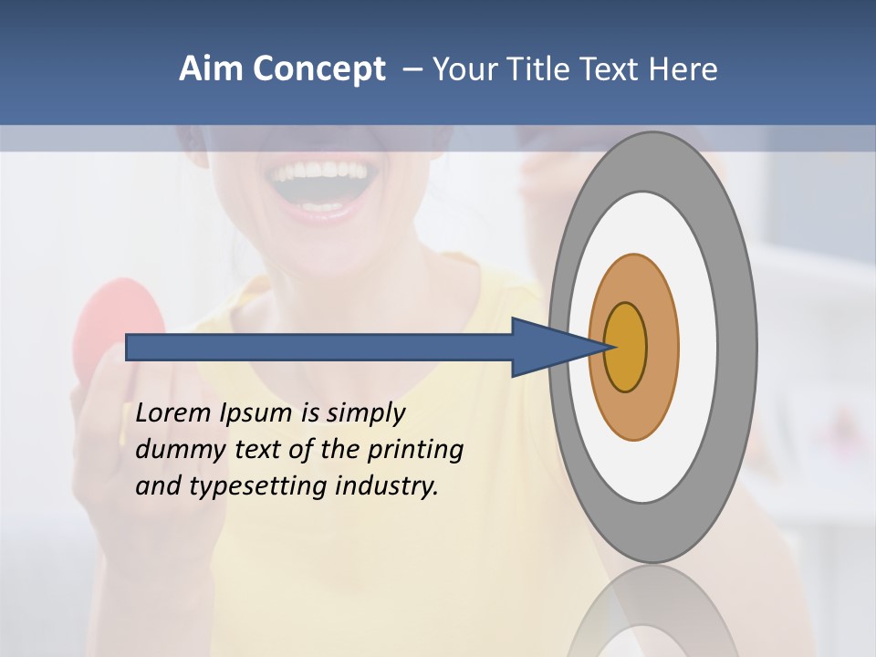 A Woman Holding A Piece Of Fruit In Her Hand PowerPoint Template