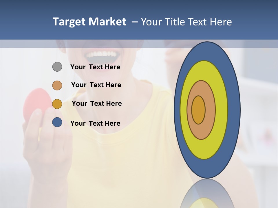 A Woman Holding A Piece Of Fruit In Her Hand PowerPoint Template