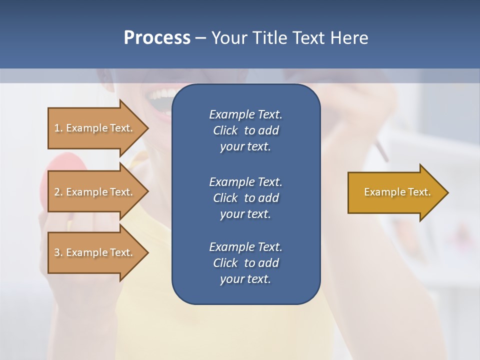 A Woman Holding A Piece Of Fruit In Her Hand PowerPoint Template