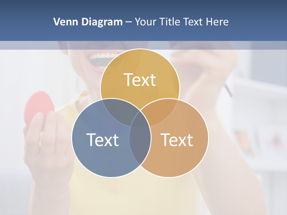 A Woman Holding A Piece Of Fruit In Her Hand PowerPoint Template