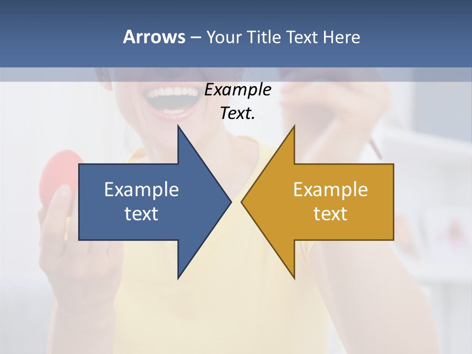 A Woman Holding A Piece Of Fruit In Her Hand PowerPoint Template