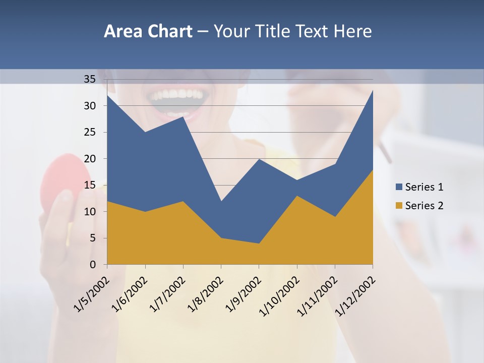 A Woman Holding A Piece Of Fruit In Her Hand PowerPoint Template