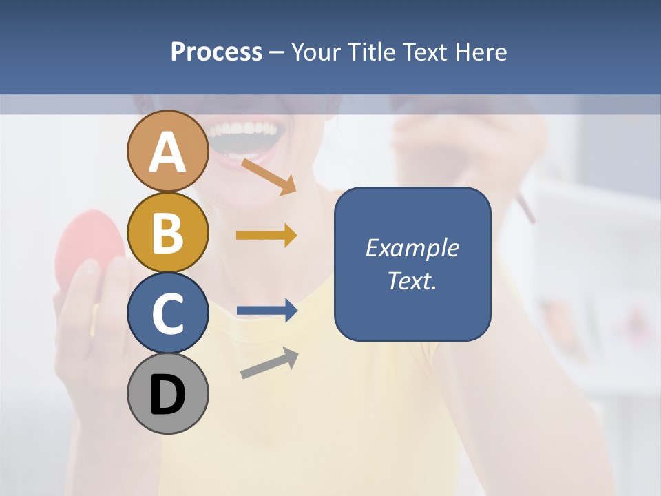 A Woman Holding A Piece Of Fruit In Her Hand PowerPoint Template