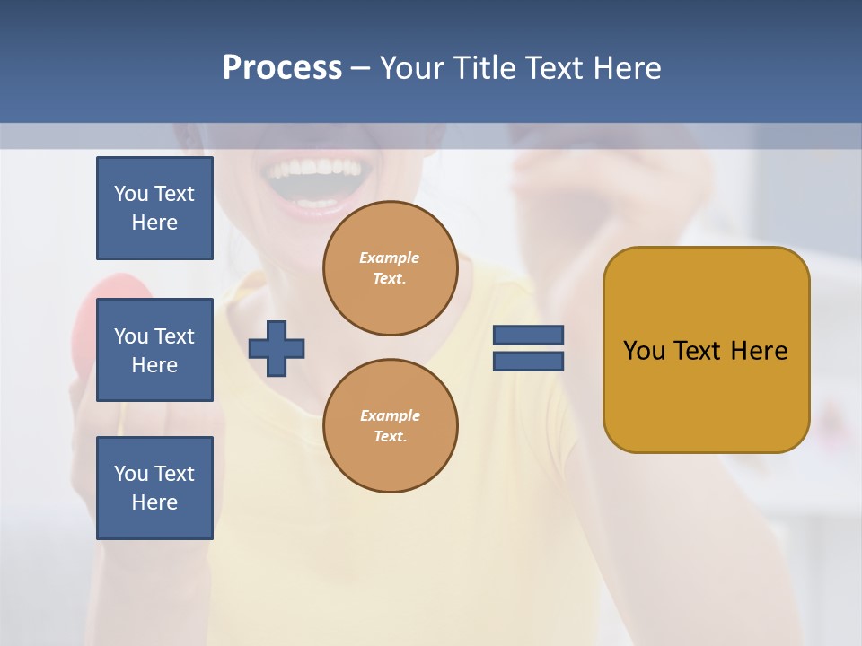 A Woman Holding A Piece Of Fruit In Her Hand PowerPoint Template