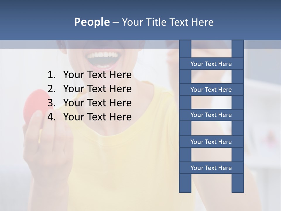 A Woman Holding A Piece Of Fruit In Her Hand PowerPoint Template