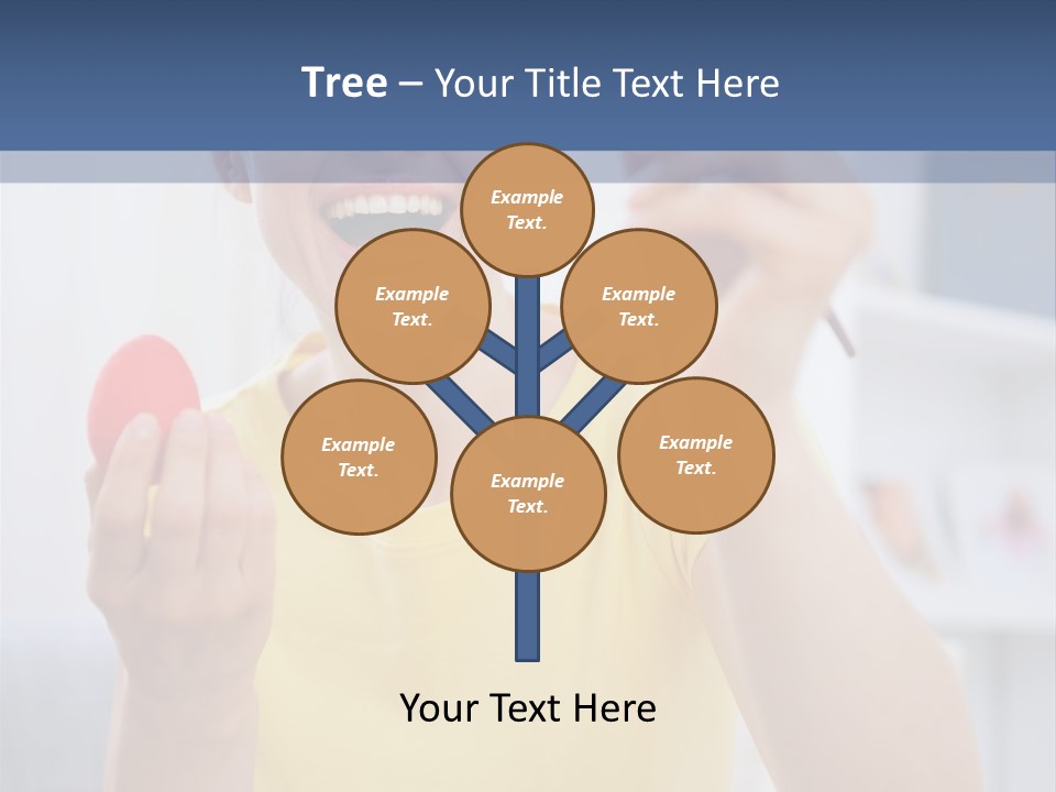 A Woman Holding A Piece Of Fruit In Her Hand PowerPoint Template