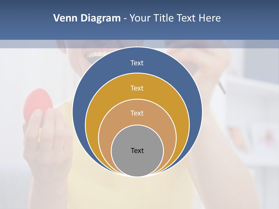 A Woman Holding A Piece Of Fruit In Her Hand PowerPoint Template