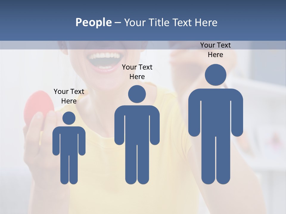 A Woman Holding A Piece Of Fruit In Her Hand PowerPoint Template