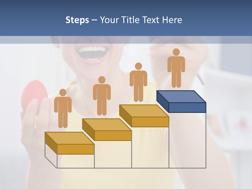 A Woman Holding A Piece Of Fruit In Her Hand PowerPoint Template