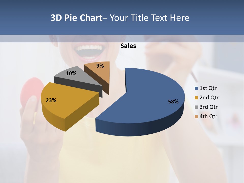 A Woman Holding A Piece Of Fruit In Her Hand PowerPoint Template